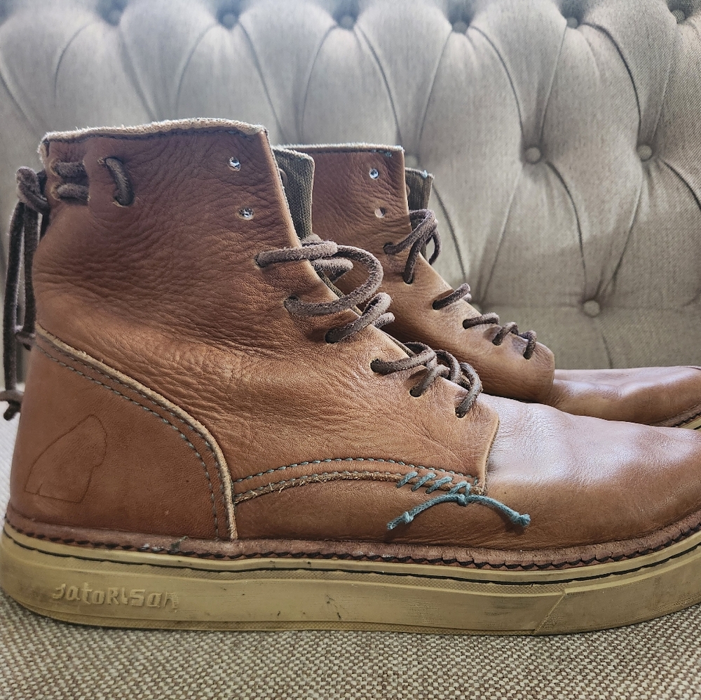 Satorisan Men's Brown Ankle Boots Leather